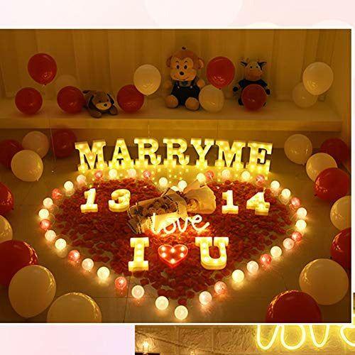 Light up Letters LED Sign Marquee Letters with Lights Alphabet Number Lamp Lighting up Words Standing Hanging 0-1 Wedding Birthristmas Lamp Home Bar Decoration (J) 4