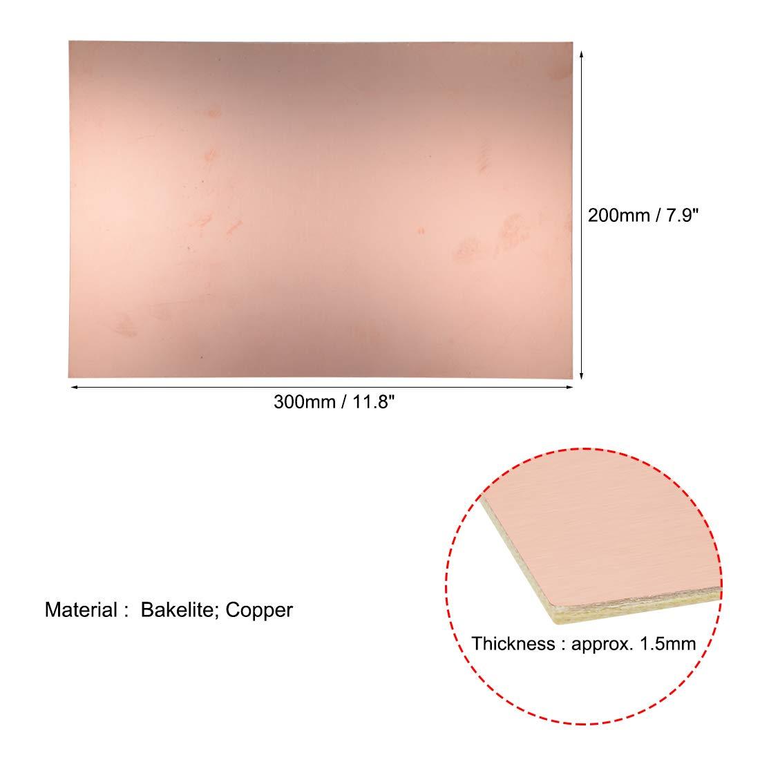 sourcing map Single-Sided Copper Clad Laminate PCB Circuit Board, FR4 300x200mm 11.81x7.87 inch, 1.5mm Thickness DIY Prototyping PCB Board, Name Board, 10pcs 2