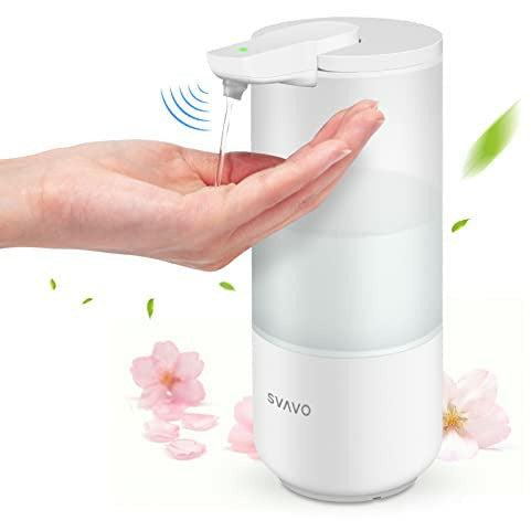 SVAVO Automatic Soap Dispenser, Touchless Hand Soap Dispenser Sensor Hand Sanitizer Pump for Bathroom Kitchen, 2 Levels Volume Control, 8.8oz, White 0