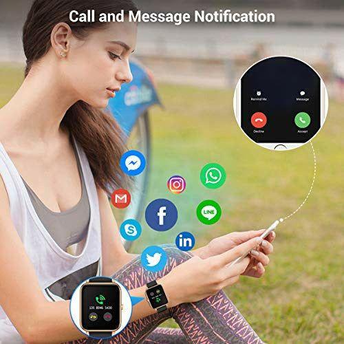 CanMixs Smart Watch for Women Men, 1.4" Touch Screen Fitness Tracker Watch with Heart Rate Sleep Monitor IP67 Waterproof Activity Tracker Smartwatch with Step Calorie Counter Stopwatch Music Control 4