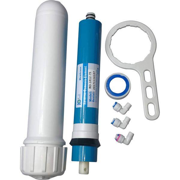 HUINING 50GPD 75GPD 100GPD 150GPD New Reverse Osmosis Element Water Filter Membrane 1812/2012 Replacement Water Filter (75GPD Set) 1