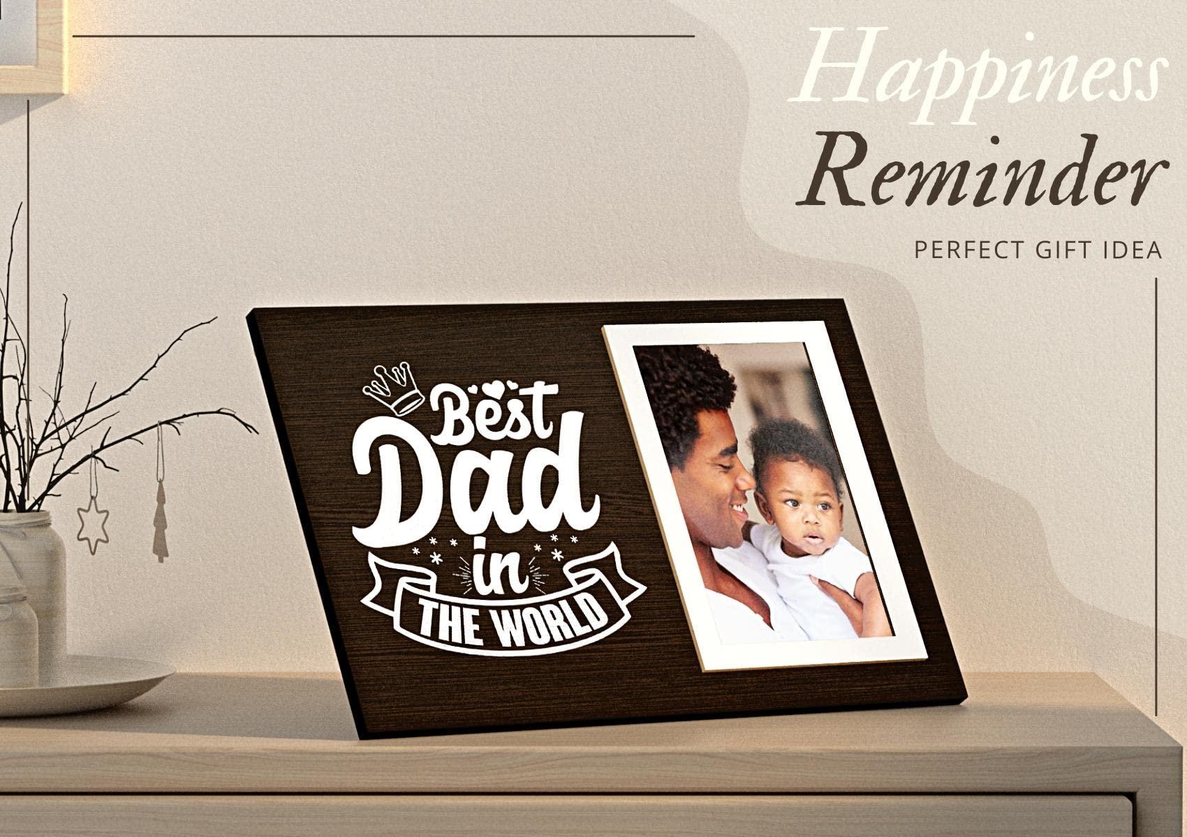 INNObeta Father's Day Dad Picture Frame, Daddy Gifts Birthday Occasion Present From Daughter Son for 4" x 6" Photo-Best Dad in The World 2