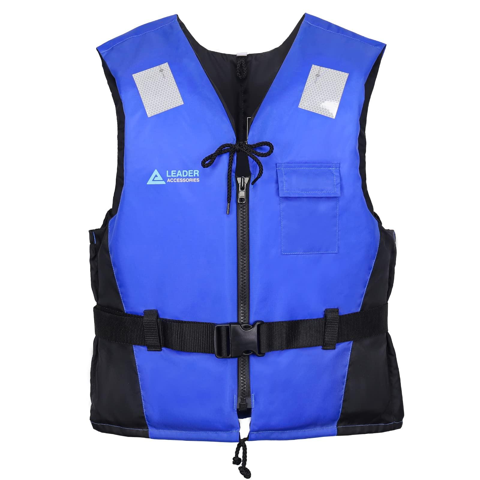 Leader Accessories Adult's 45-50N Sport II Front Zipper,Nylon,Buoyancy Vest Aid,buoyancy aid,Canoe Kayak Dinghy SUP Jacket with pocket, CE EN ISO12402 Approval(Blue S:30-50KG) 0