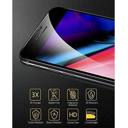 ESR Screen Protector for iPhone 8/7 [3D Curved Edge Full Coverage Protection], Premium Tempered Glass Screen Protector for iPhone 8/7/6s/6, Black 3