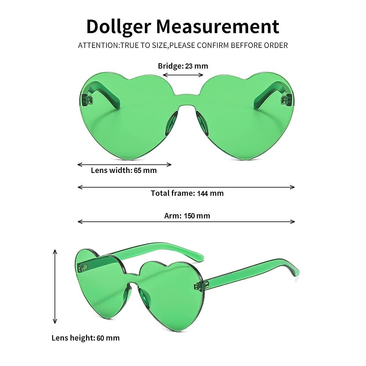 Dollger Heart Shape Sunglasses One Piece Green 4