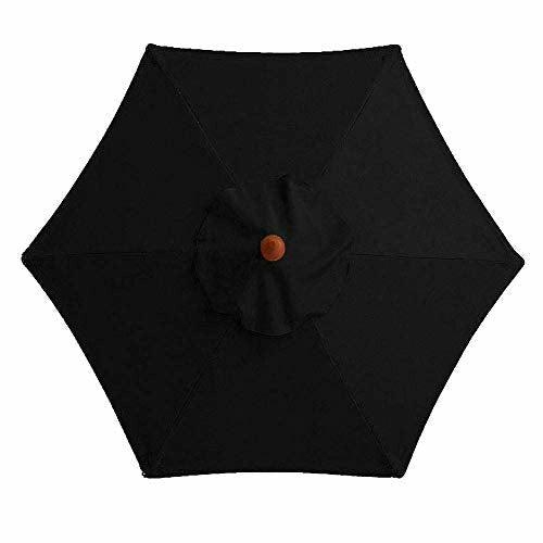 Zacha Parasol Canopy Keep Cool Outdoor Durable Polyester For Patio Umbrella sy Install Waterproof Garden Replacement Cover Shade Anti UV Backyard(Black) 0