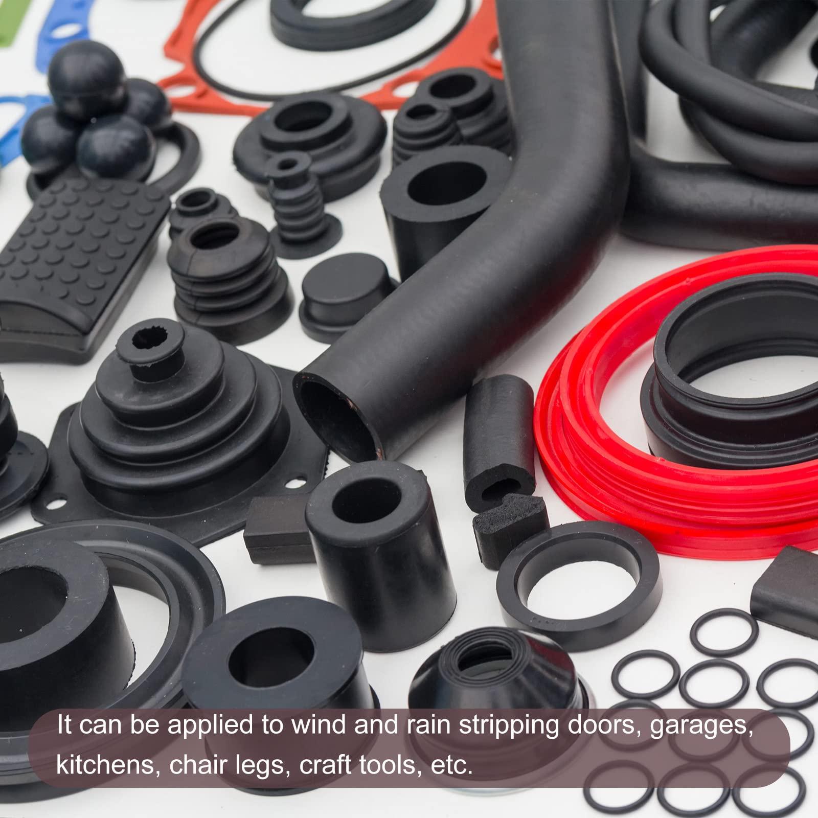 sourcing map Neoprene Rubber Sheet Rolls 5mm(T) x30mm(W) x2m(L), Solid Rubber Strips for DIY Gasket, Sealing Padding, Reduce Vibration Mat 4