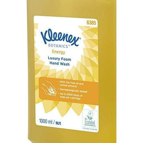 Kleenex Botanics Energy Luxury Foam Hand Wash 6385 - Scented Foaming Hand Soap - 6 x 1 Litre Yellow Hand Wash Refills (6 Litre Total) 3
