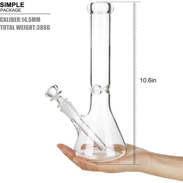 REAMIC Simple A Glass Bongs 14.5mm Bong Bowl Height 10.6inch Honeycomb Branch Cheap Bongs Accessories Hookahs 1