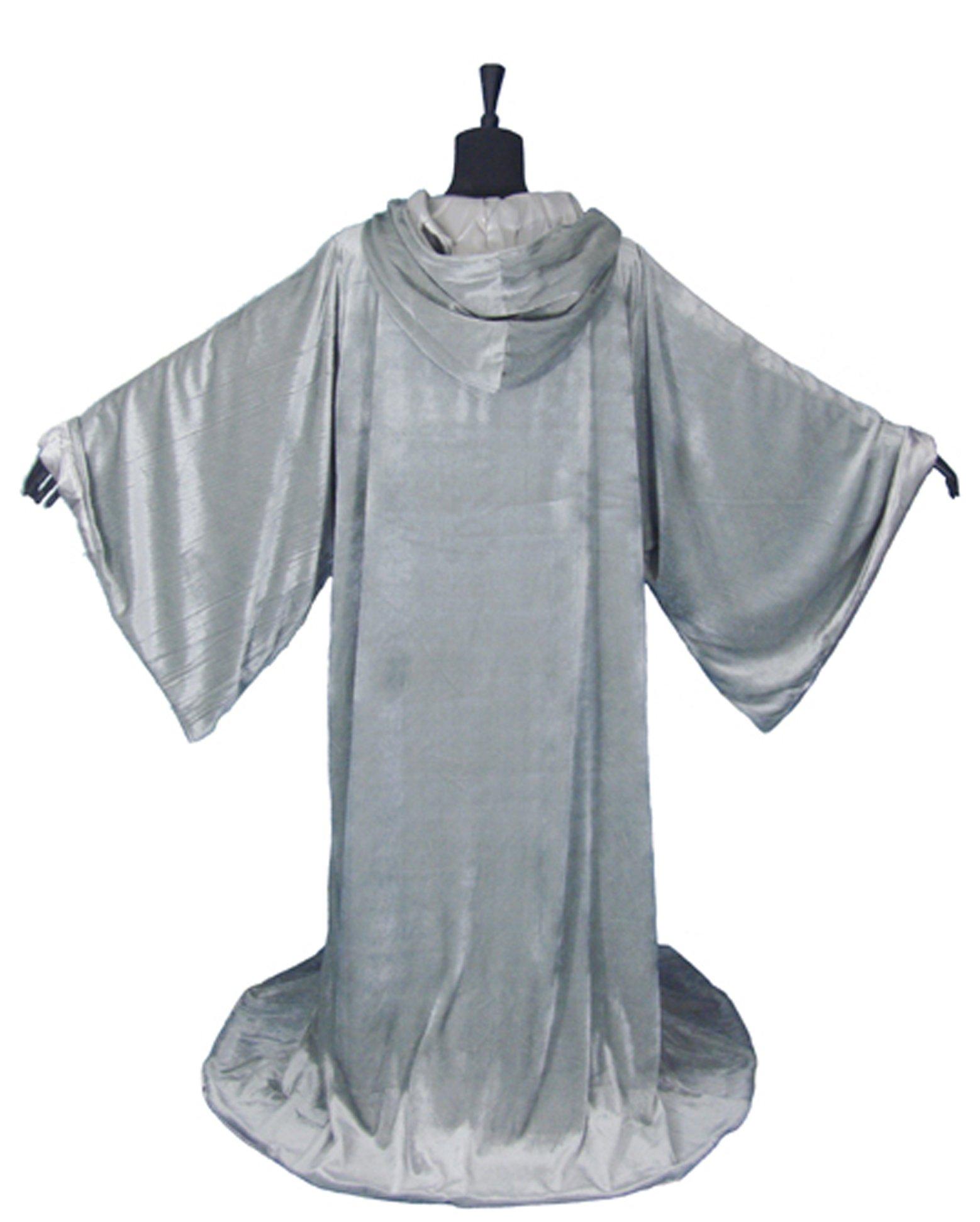 LuckyMjmy Velvet Renaissance Medieval Cloak Cape lined with Satin (Silver) 2