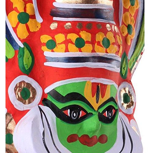 Itiha Kathakali Mask Ethnic Wall Hanging Ornament/Indian Handicraft/Door Hanging Ornament/Decorative ornament/Wooden Showpiece (27 cm*20 cm) 3
