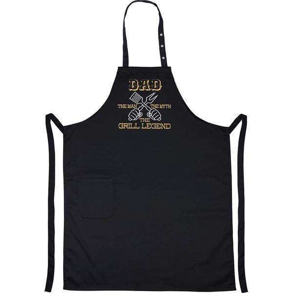 EXPRESS-STICKEREI DAD THE GRILL LEGEND Cool Apron for Grill Master Dad | Adjustable Grilling Apron with neck strap | Apron with Pocket | Kitchen Gifts for Dad, Fathers day, birthday 1