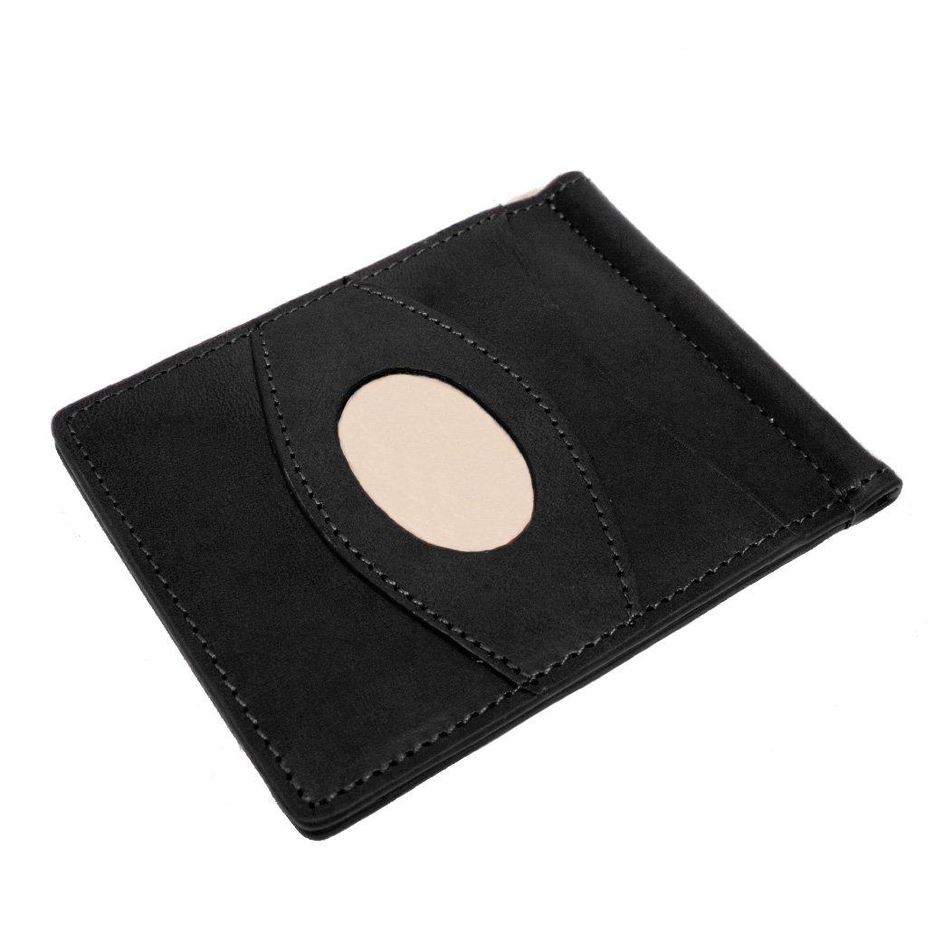 Storus Razor Wallet International Size-Slim Wallet and Billfold-Black Color with Engraving Plate-Fine Italian Leather-Measures 3.25" Wide x 4.25" Long x 0.5" Deep (1 Piece per Box)