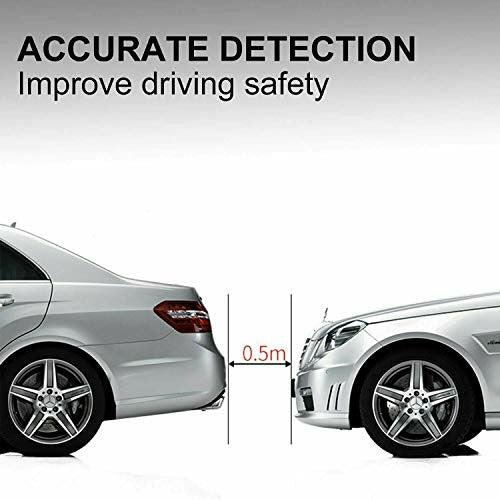 Parking Sensor Rear and Front 8 Sensors Car Reverse Park Kit Buzzer Alarm Alert LED Dispaly Distance Detection Safe (White) 4