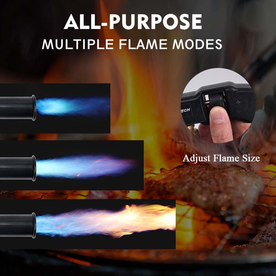 4ALLTECH Kitchen Cooking Grill Torch Powerful MAPP Propane Torch High Intensity Trigger Start Campfire Charcoal Starter with Adjustment Flame for Searing Steak 1