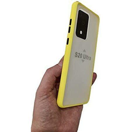 CP&A Protective Phone Case Cover - Hard Case for Samsung Galaxy S20 Ultra, Shockproof Phone Case with Coloured Buttons, Scratch-proof, Slim Fit, Protective Bumper Cover for Samsung S20 Ultra (Yellow) 1