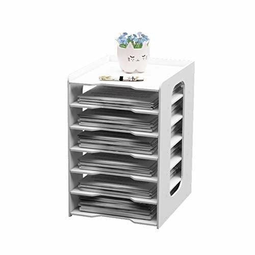 PUNCIA 7Tier Office Paper Organizer for Desk Desktop File Holder Desk Letter Tray & A4 Paper Holder Document Storage Rack for Home Office School (7Tier)