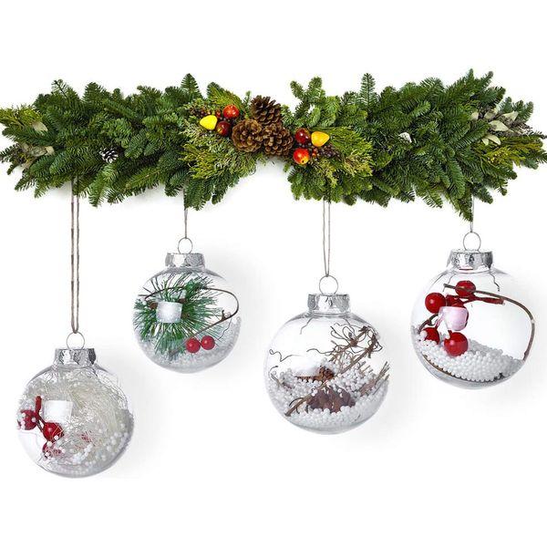 Warmiehomy 5PCS Hanging Clear Glass Bauble 6cm Fillable Christmas Baubles for DIY Decorations 1