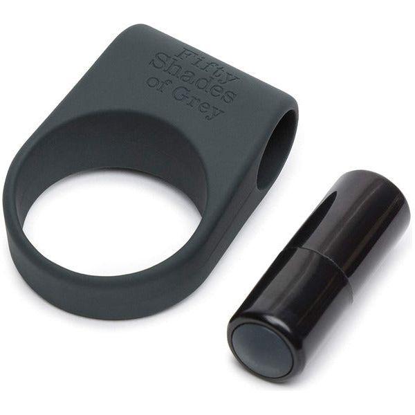 Fifty Shades of Grey Feel It, Baby! Black Silicone Vibrating Love Ring - Stretchy, Body Safe 1