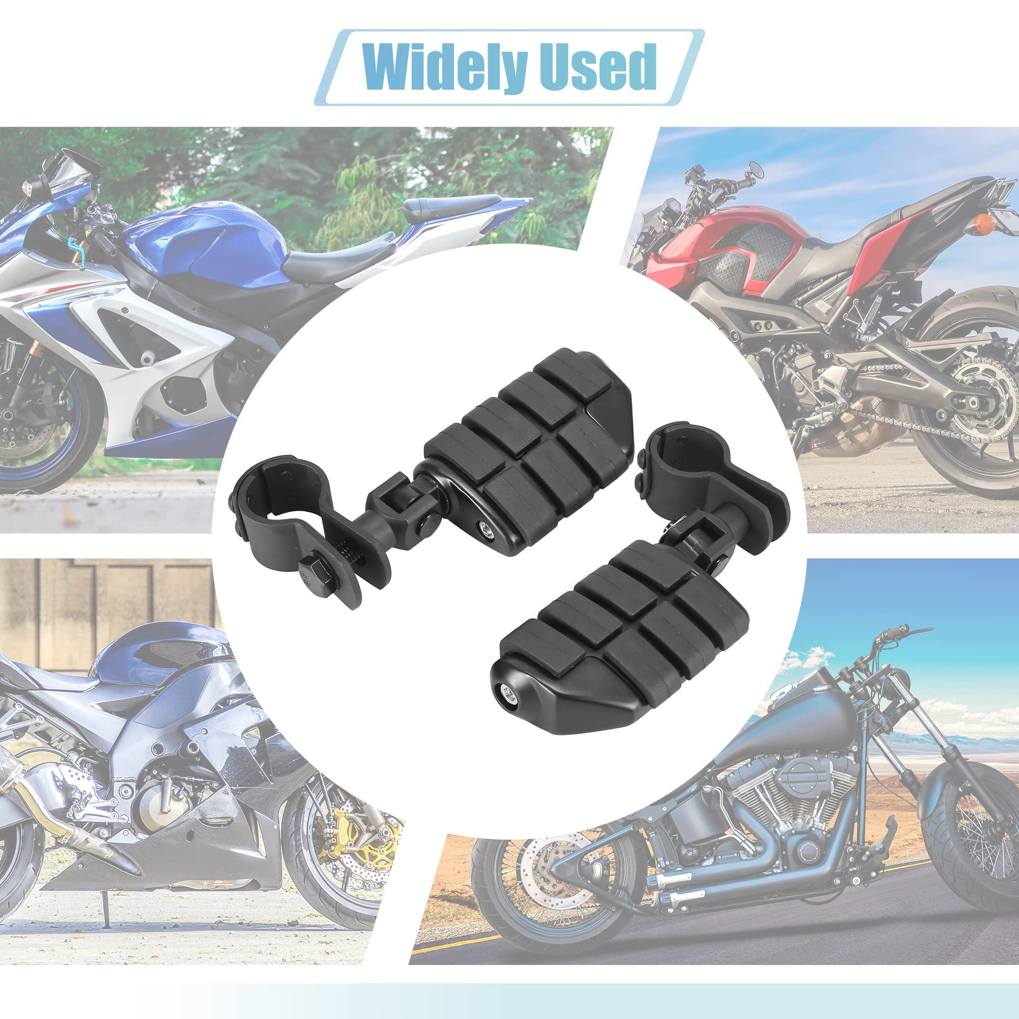 F FIERCE CYCLE 360 Degrees Motorcycle Foot Pegs Foot Rest Footpegs Black 1 Pair 4