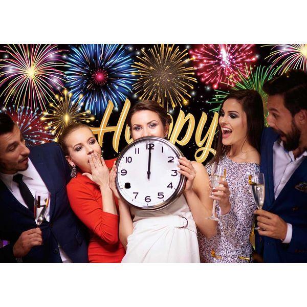 Happy New Year Backdrop New Year Party Photography Background Firework New Years Decoration Banner 2023 Fmily New Years Eve Party Supplies (8x6FT) 4