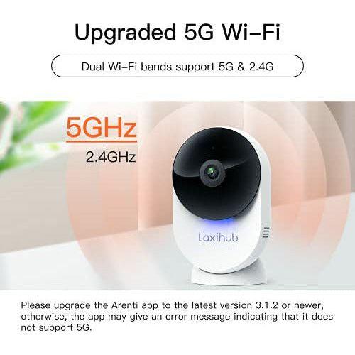 5GHz WiFi Camera Laxihub Baby Camera Monitor 1080P, Dog/Cat/Pet Camera with App AI Human Motion Detection Area Customized, Real-time 2-Way Audio, Night Vision, 2.4GHz/5GHz Dural Band WiFi 1