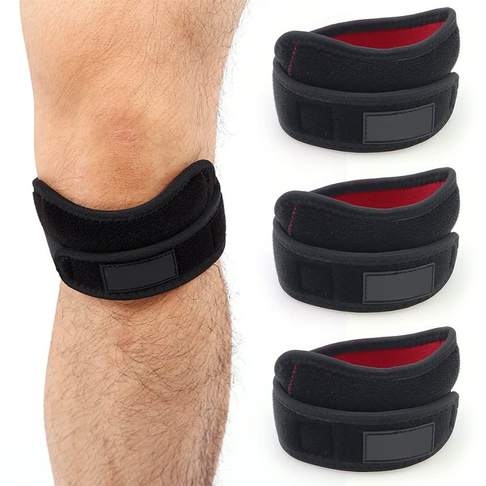 Chihutown 4 Pack Patella Tendon Knee Strap, Knee Pain Relief Support Brace, Knee Support Brace for Women Men, Knee Pain Relief Adjustable Neoprene Knee Strap for Knee Pain Relief, Hiking, Running