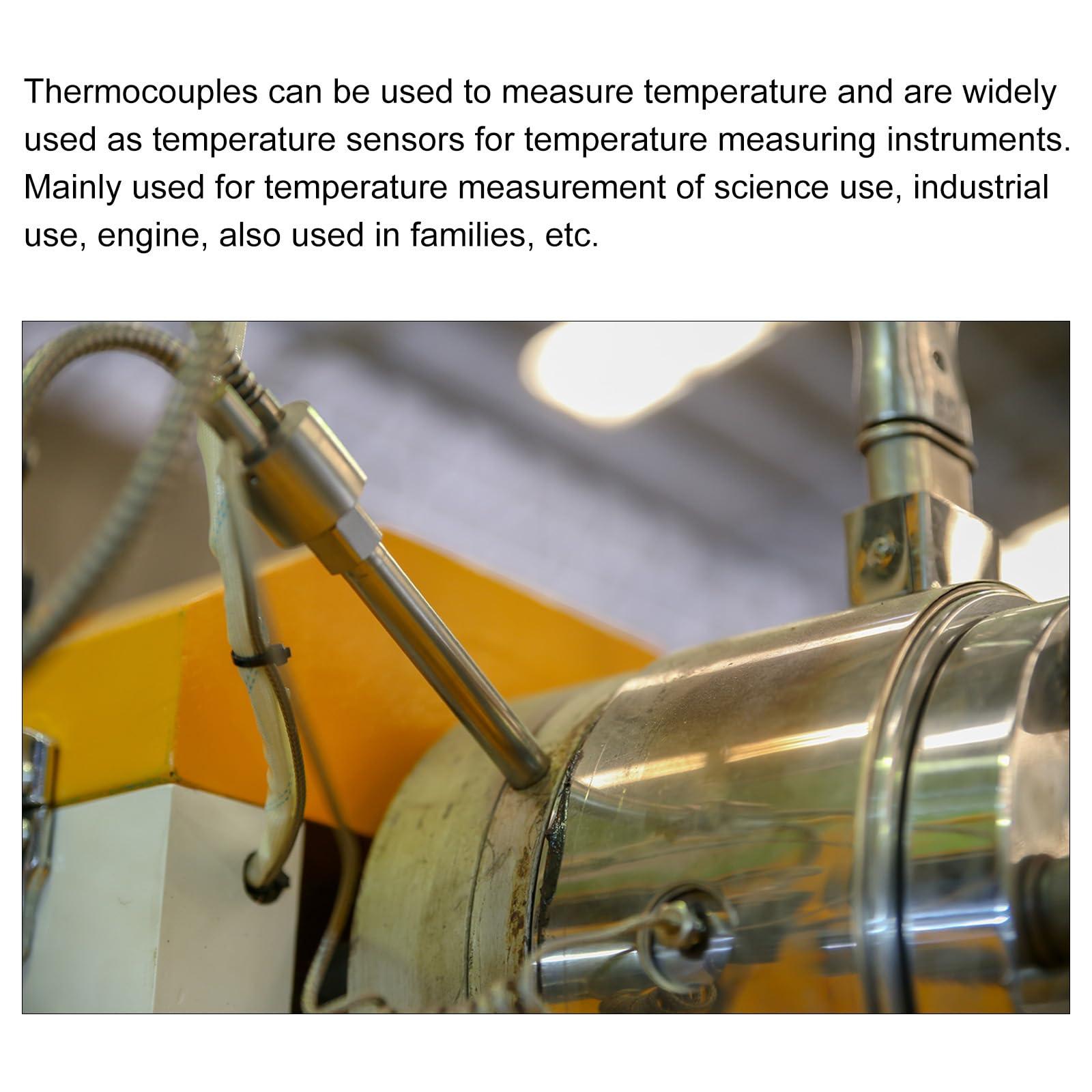 sourcing map K Type Thermocouple Temperature Sensor PT100 4mm Ring High Temperature Probe 6.6ft Wire 0 to 600°C(32 to 1112°F) Stainless Steel 4