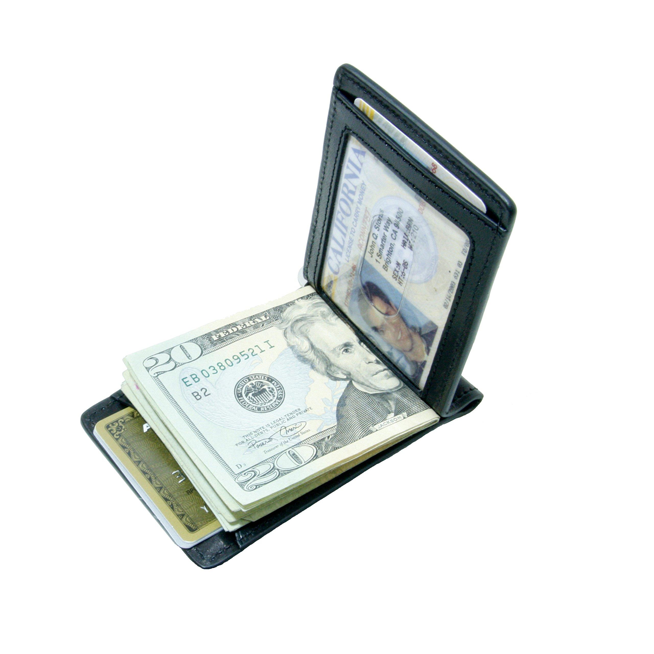 Storus Razor Wallet International Size-Slim Wallet and Billfold-Black Color with Engraving Plate-Fine Italian Leather-Measures 3.25" Wide x 4.25" Long x 0.5" Deep (1 Piece per Box) 2