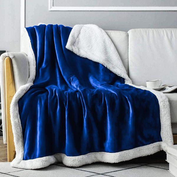 Everlasting Comfort Plush Sherpa Fleece Blanket - 2 Sided, Reversible Warm, Thick, Comfy, Soft Throw (127x165cm) 0