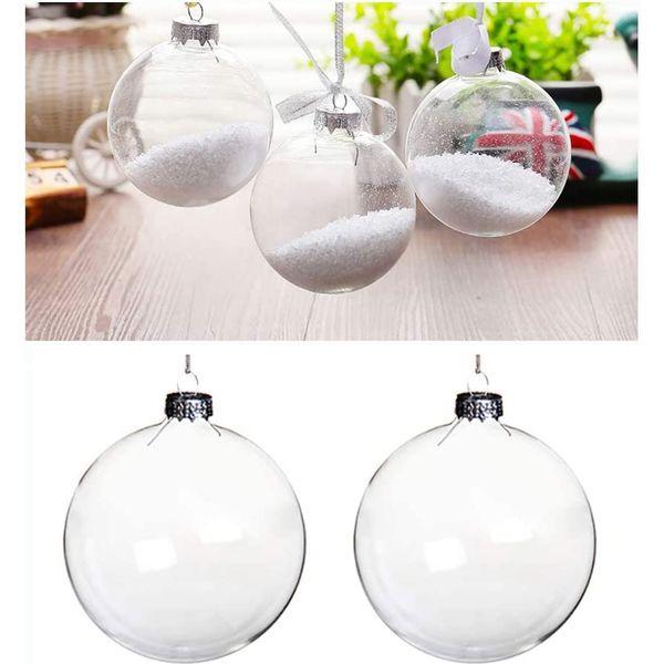 Warmiehomy 5PCS Hanging Clear Glass Bauble 6cm Fillable Christmas Baubles for DIY Decorations 0