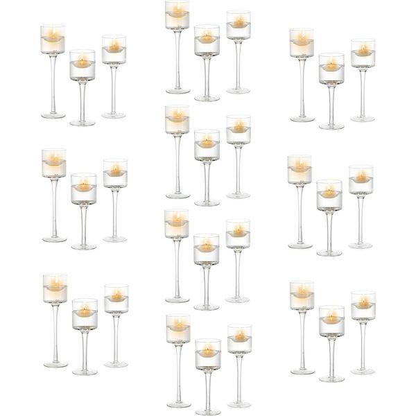 Romadedi Glass Tea Light Candle Holders：for Floating Pillar Living Room Candles Wedding Table Centrepiece Decoration Christmas Home Decor，30Pcs