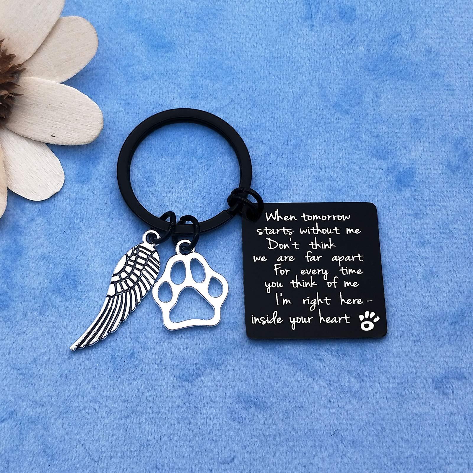 Loss of Pet Sympathy Gift Keyring Memorial Gifts Loss of Dog Cat Keychain Remembrance Gift for Pet Lover Memorial Gift for Pet Owners In Memory of Dog Cat Pet Memorial Gift for Friends Coworker 3