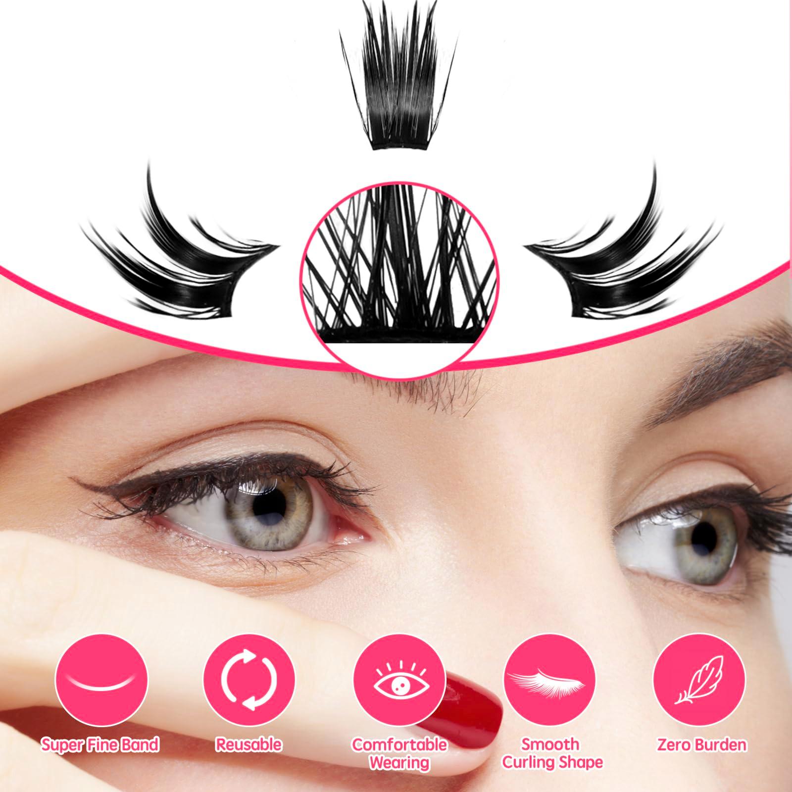 Manga Lashes Natural Wet Look Wispy Spiky Lashes 10 Pairs Anime Eyelashes Wispy Natural Lashes Extension Strip Thai Fake Eye Lashes Handmade Thick Soft Fake Eyelashes (Fox＆Cat A03) 1