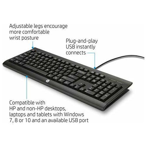 HP K1500 Black Wired USB Keyboard 4