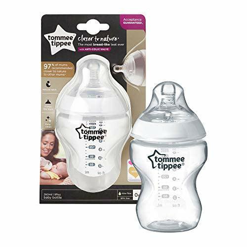 Tommee Tippee Closer to NatureÂ® Baby Bottles, Breast-Like Teat with Anti-Colic Valve, 260ml, Clear 2