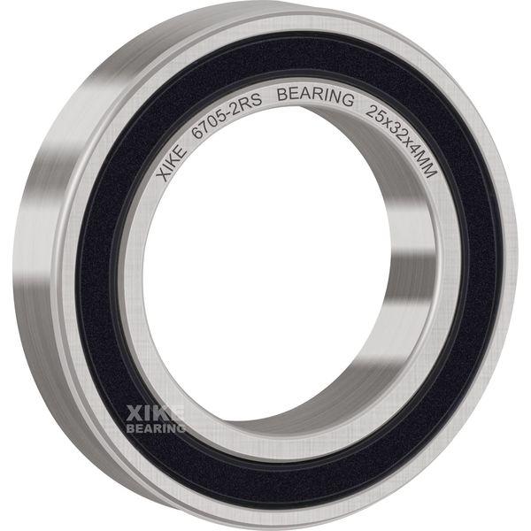 XIKE 10 pcs 6705-2RS Ball Bearings 25x32x4mm, Bearing Steel and Pre-Lubricated, Double Rubber Seals, 6705RS Deep Groove Ball Bearing with Shields 2