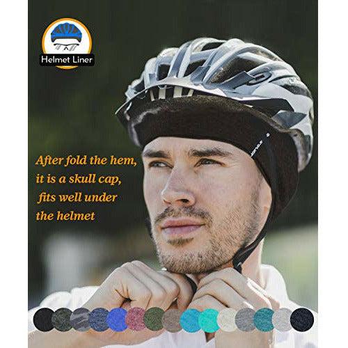 EMPIRELION 9" Multifunctional Lightweight Beanies Hats, Sun Protection Running Skull Cap Helmet Liner Sleep Caps for Men Women (Dark Grey Melange) 4