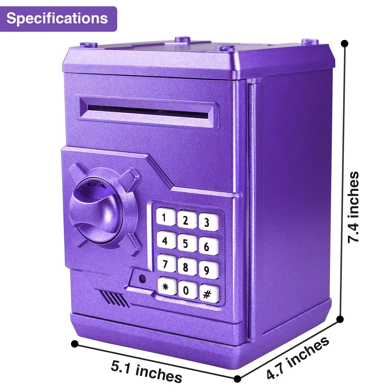 Saodom Mini Atm Piggy Bank Best Gift for kids,Money Counter Electronic Code Piggy Bank Safe Box Coin Bank for Boys Girls Password Lock Case 3