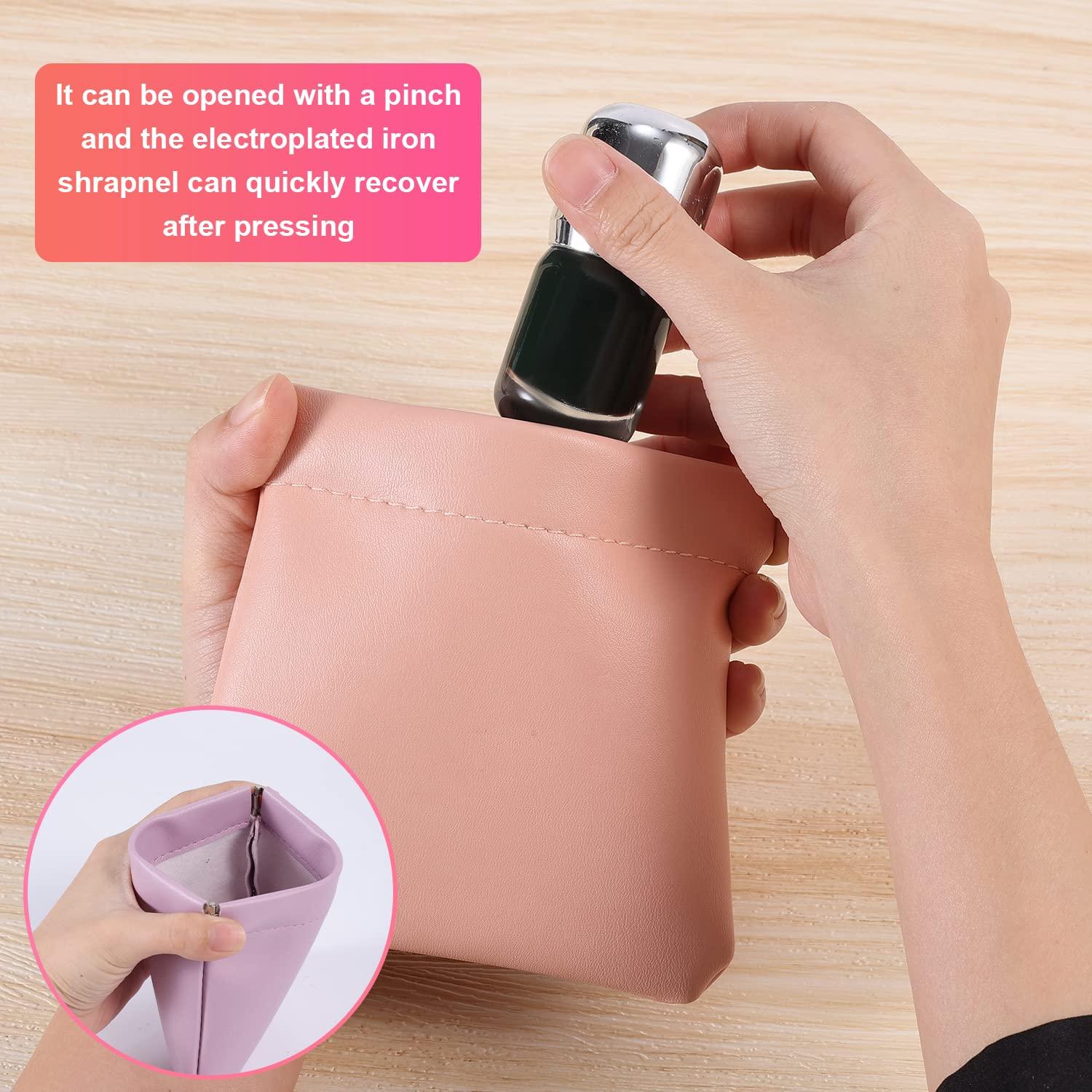 8pcs Pocket Cosmetic Bag, Waterproof Pocket Cosmetic Bag Portable Cosmetic Pouch Mini Travel Makeup Bag No Zipper Squeeze Top Cosmetic Bag for Cosmetics 4