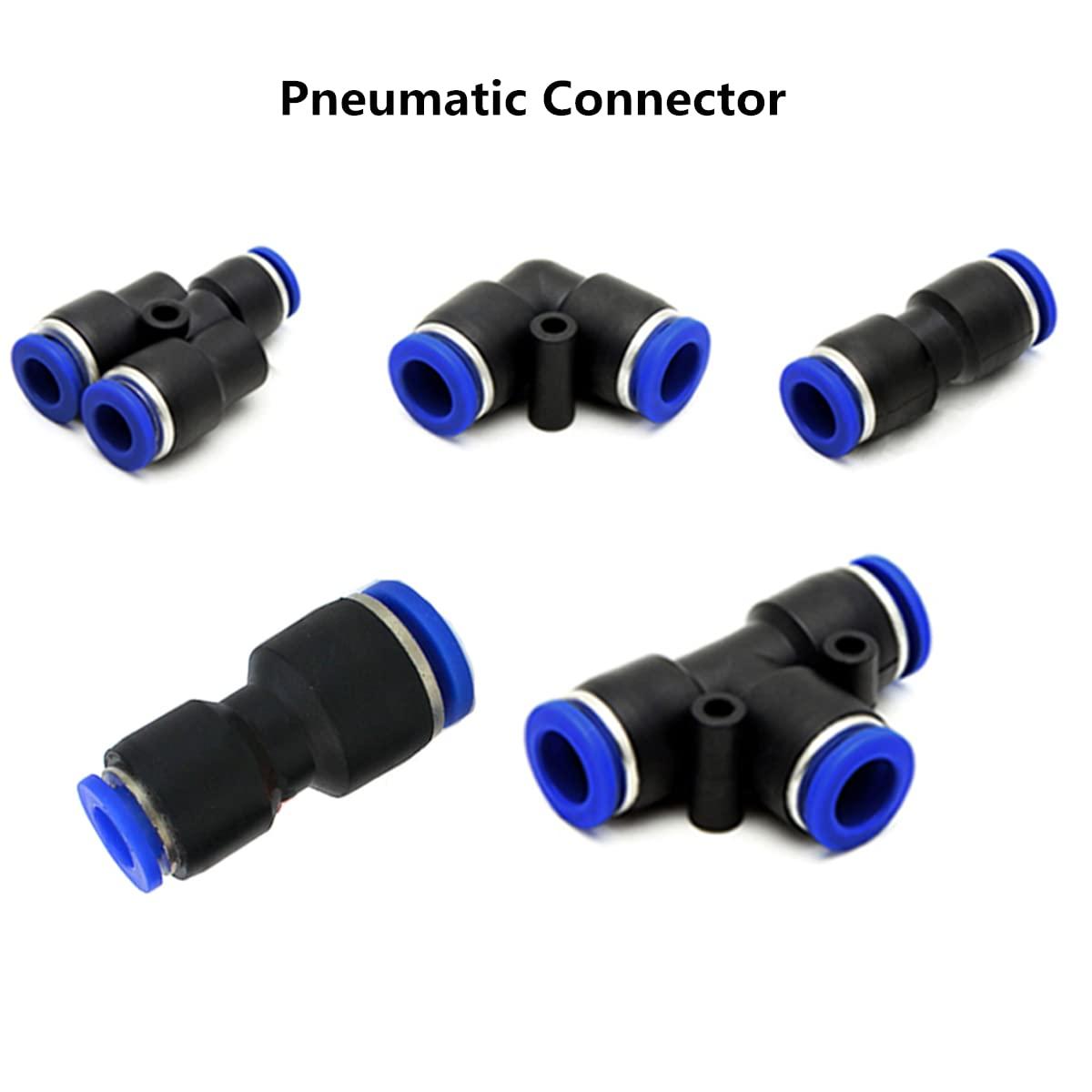 Pneumatic Connectors,6mm Pneumatic Fittings Push in Elbow Connectors Water Hose Quick Connect for Air Water Hose 2