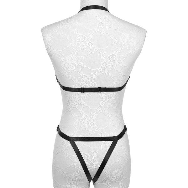 XISESEA Women Body Harness Bra Set: Fashion Strappy Lingerie Set Sexy Cage Bra Elastic Cupless Bra Punk Gothic Harness Belt 2