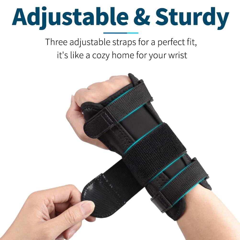 Apasiri Wrist Brace(2 PCS), Wrist Splint Fits Right/Left Hand for Carpal Tunnel, Arthritis, Tendonitis, Sprain, Breathable Wrist Support with Aluminum Bar and Soft Padding for Men and Women - S 2