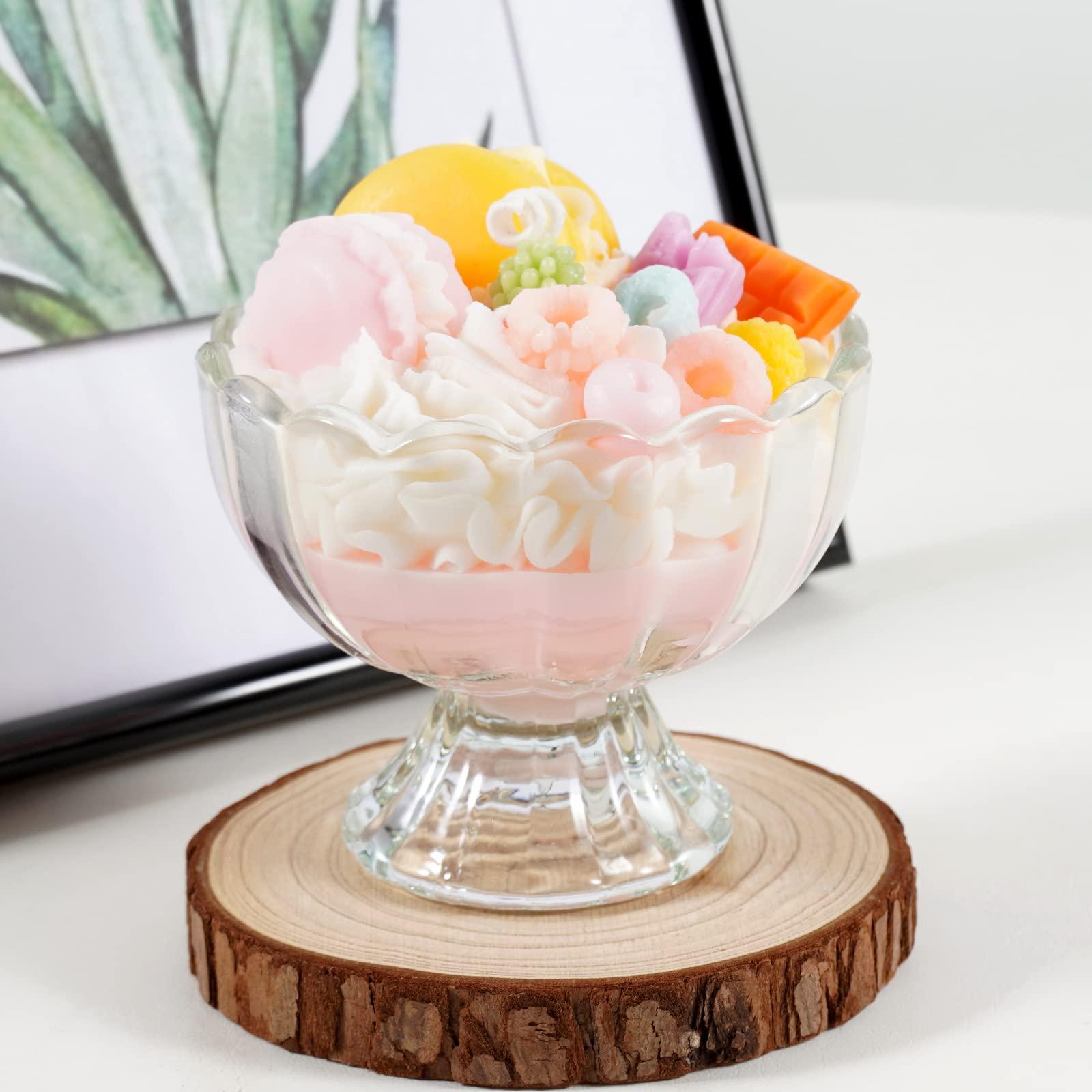 Soulnioi Macarone Ice Cream Glass Dessert Cup Scented Candle Lovely for Birthday Souvenir Photo Props Home Decoration Gift 1