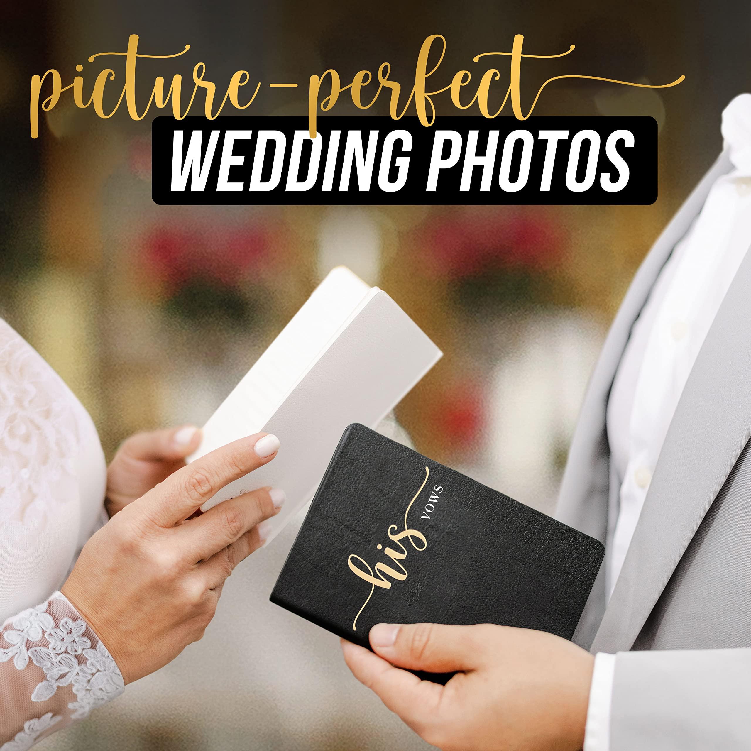 Prazoli Wedding Vow Books for Wedding Day Essentials, Cool Engagement Gifts for Couples, Wedding Registry Items, Supplies & Stuff, Mr and Mrs Gifts for Bride to Be (Serif Gold) 2