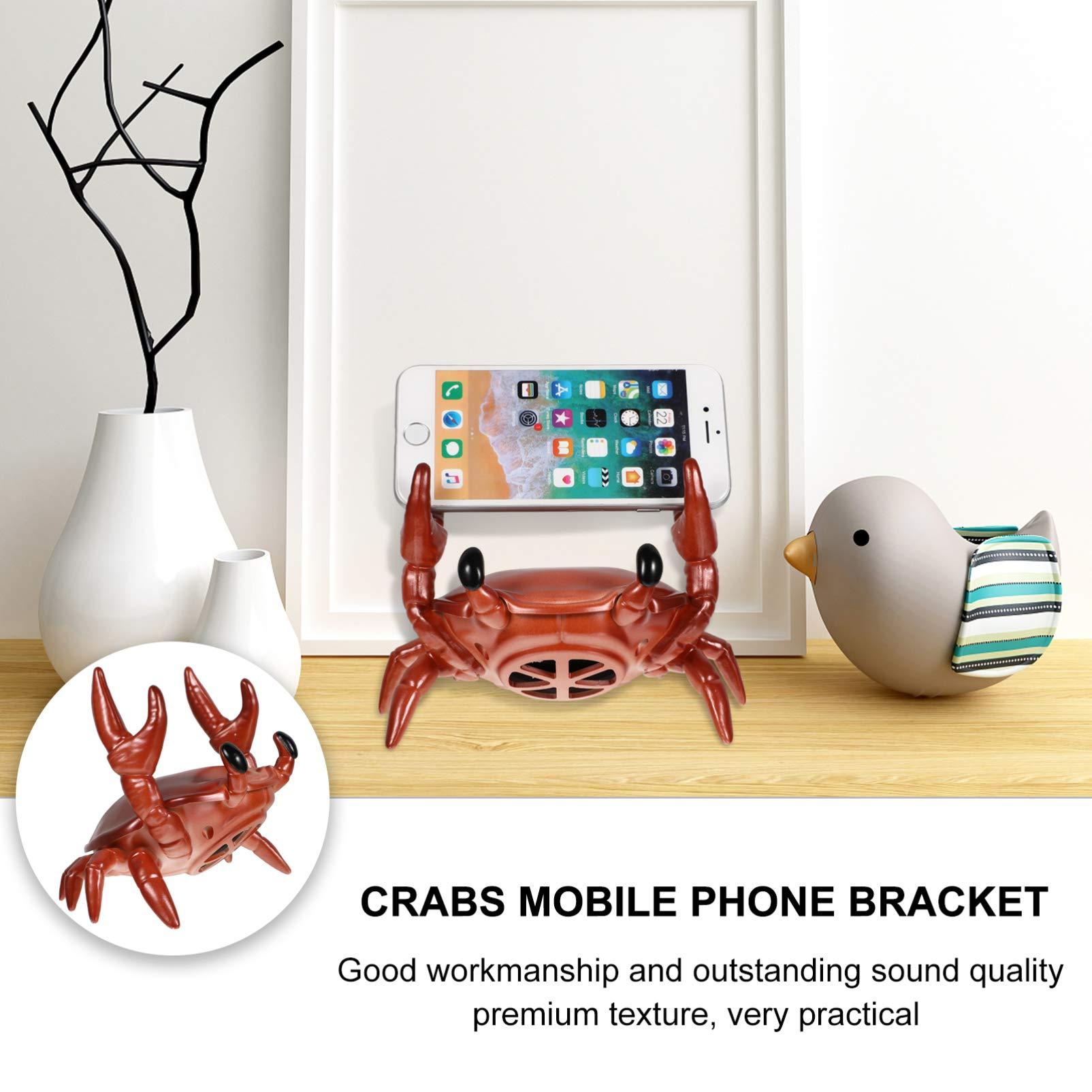 ibasenice Crab Figurine Speaker Phone Holder Wireless Sound Box Loudspeaker Box Phone Rack Stand Desktop Jewelry Holder Decor for Home Ornaments Orange 2