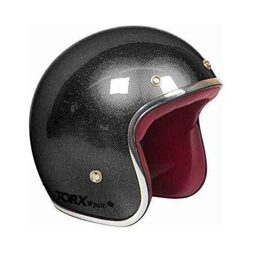 Jet Wyatt Motorcycle Helmet Glitter Black 0