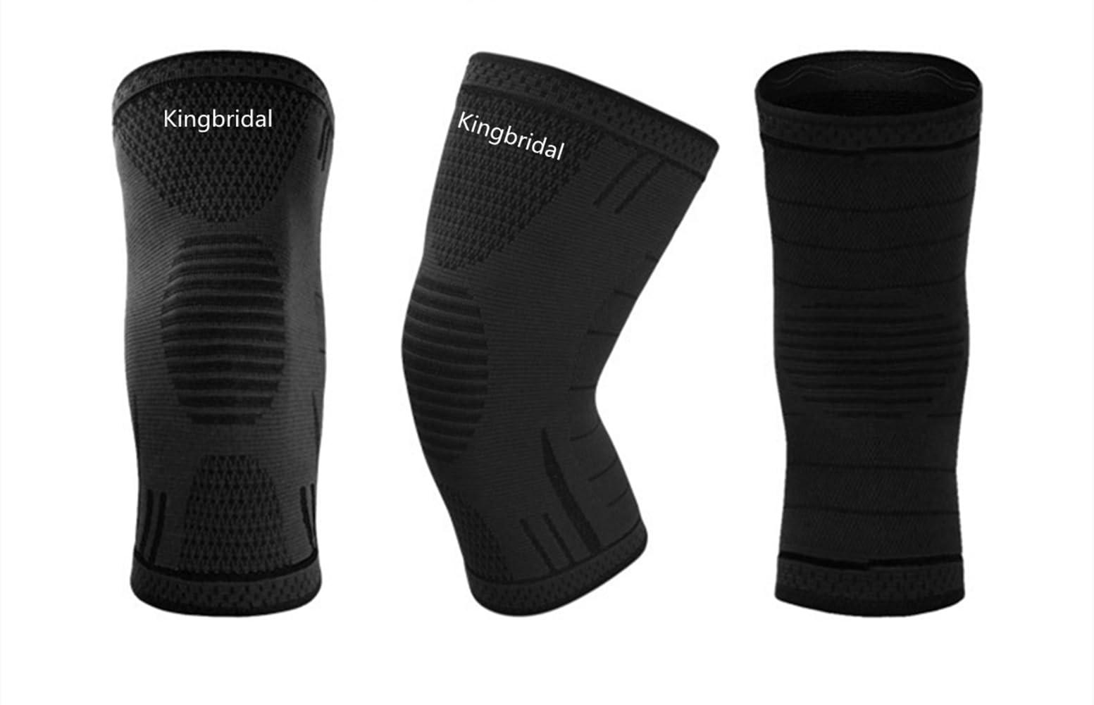 Kingbridal Professional Athletics Knee Brace Compression Sleeve Support for Men Women Knee Pads for Running Sports Meniscus Tear Arthritis Joint Pain Relief Fitness Injury Recovery (Medium, Black)