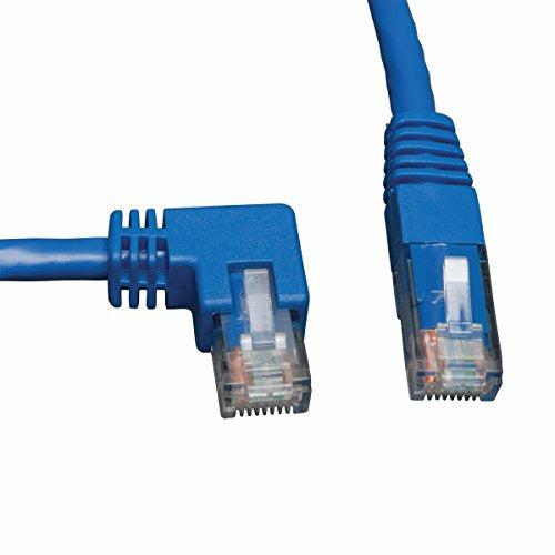 Tripp Lite Cat6 Gigabit Molded Patch Cable (RJ45 Left Angle M to RJ45 M), Blue 3 m (N204-010-BL-LA) 0