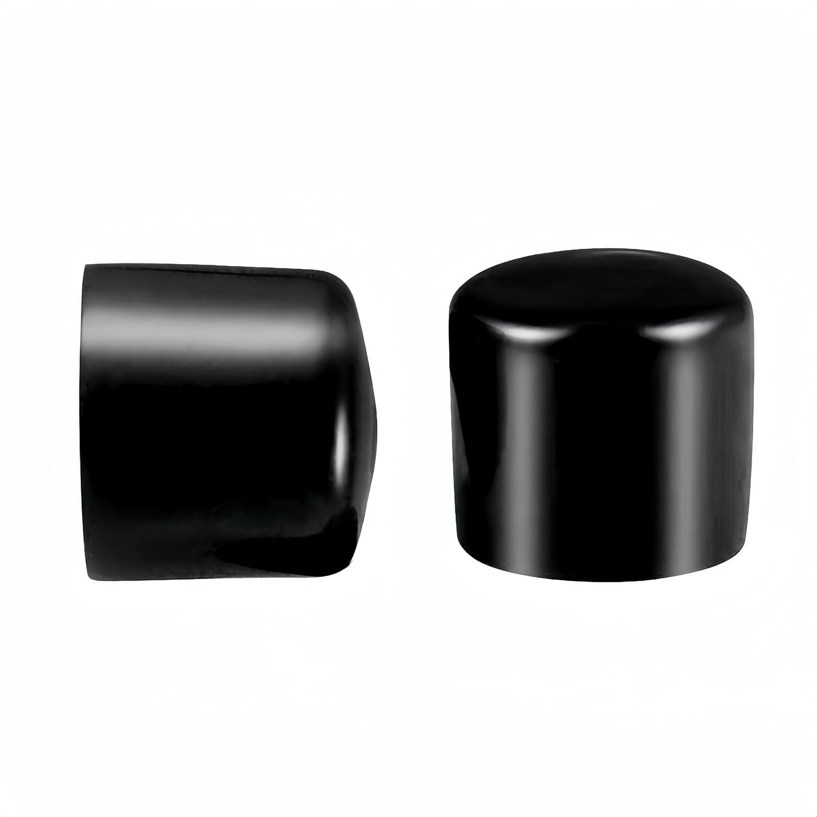 Boxonly Screw Thread Protectors PVC Rubber Round Tube Bolt Cap Plastic End Cap Cover Inner Dia.34mm Black 50Pcs